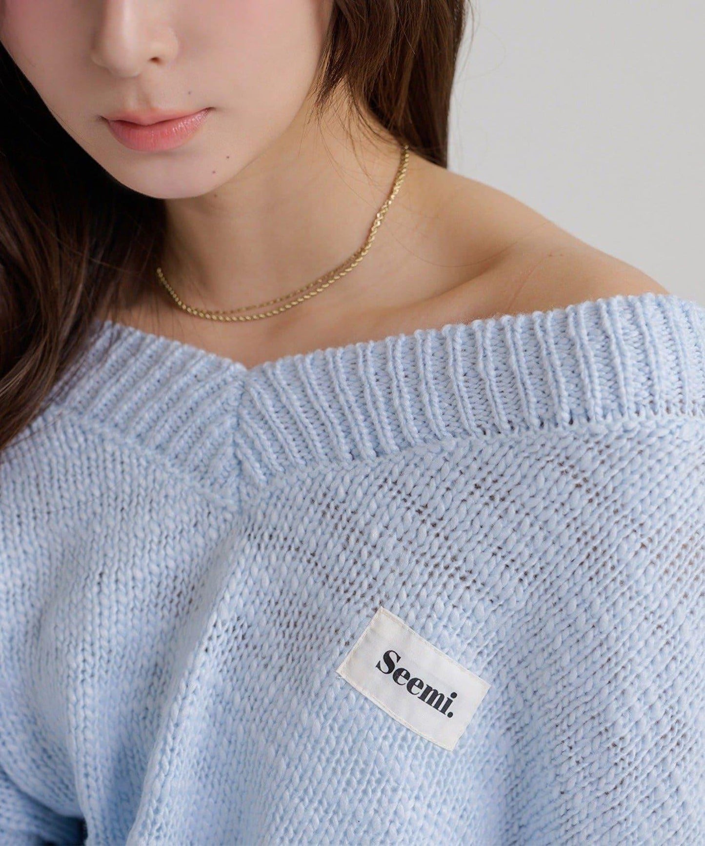 Seemi. 粗節針織 罩衫連衣裙