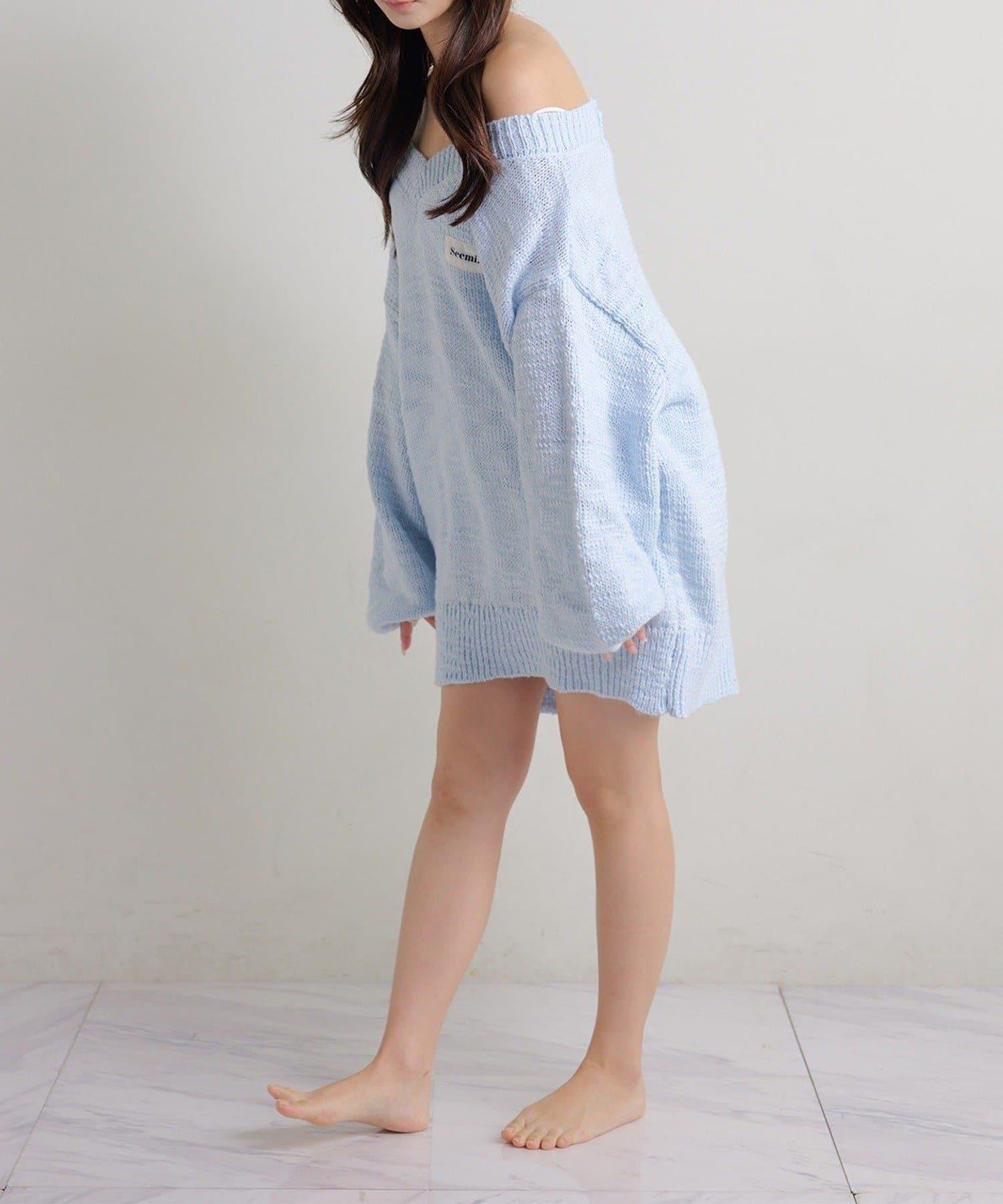 Seemi. 粗節針織 罩衫連衣裙