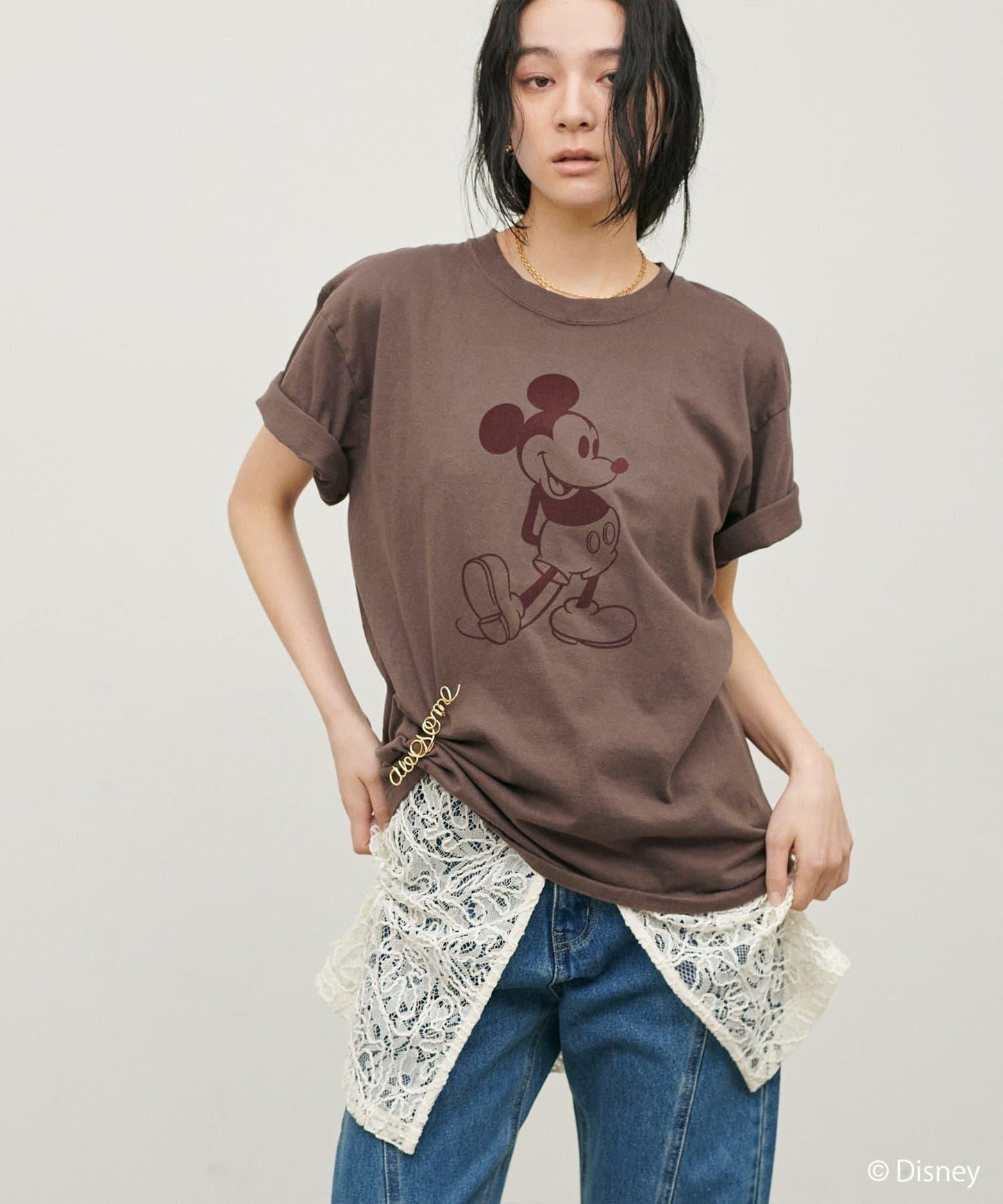 GOOD ROCK SPEED ミッキー 植絨印花T恤