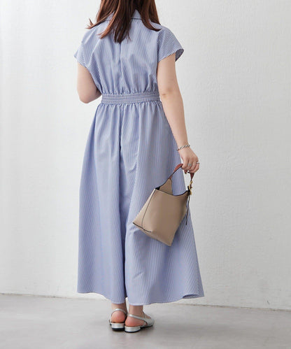 美型剪裁 開襟 法式袖 連衣裙