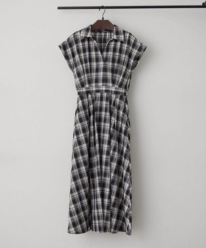 美型剪裁 開襟 法式袖 連衣裙