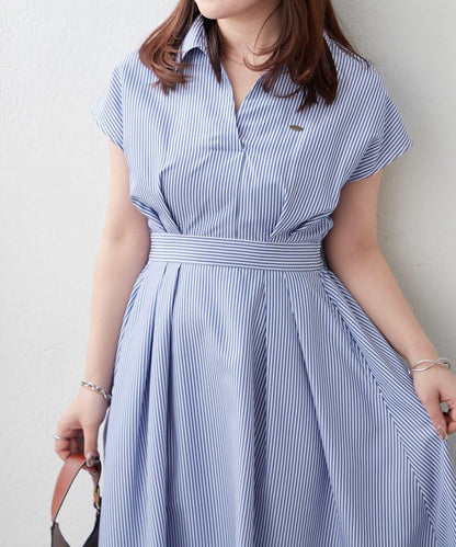 美型剪裁 開襟 法式袖 連衣裙