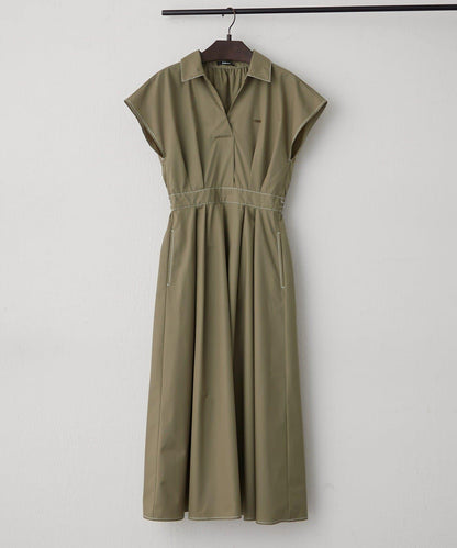 美型剪裁 開襟 法式袖 連衣裙