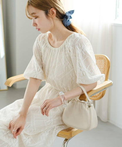 兩尺碼可選 低身長尺碼 蕾絲褶皺 連衣裙