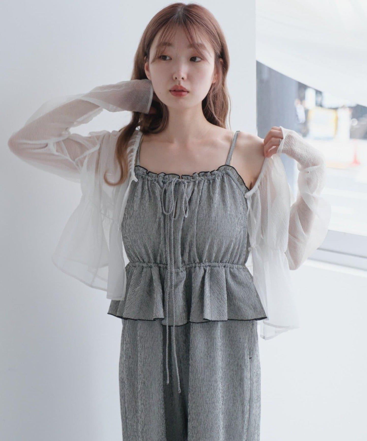 網絡限定 小個子尺碼 兩種尺碼 荷葉邊 吊帶連體褲