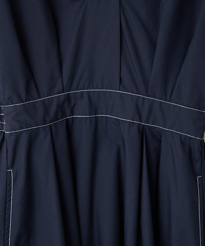 美型剪裁 開襟 法式袖 連衣裙