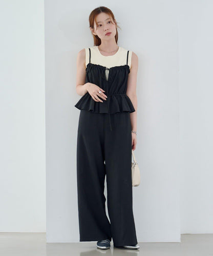 網絡限定 小個子尺碼 兩種尺碼 荷葉邊 吊帶連體褲