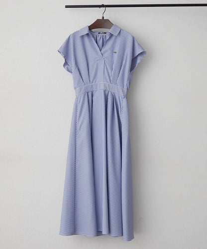 美型剪裁 開襟 法式袖 連衣裙