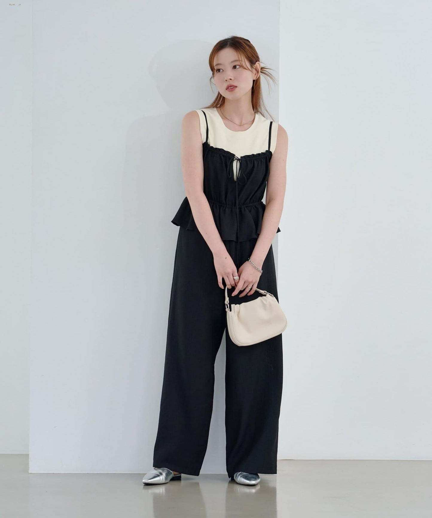 網絡限定 小個子尺碼 兩種尺碼 荷葉邊 吊帶連體褲