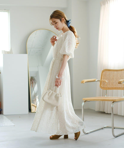 兩尺碼可選 低身長尺碼 蕾絲褶皺 連衣裙