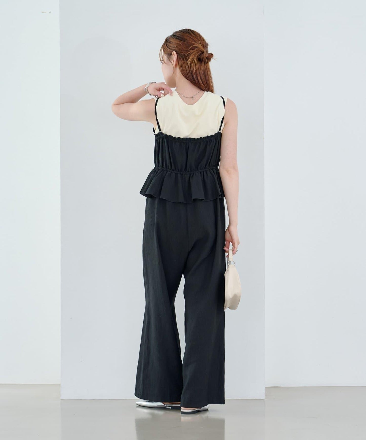 網絡限定 小個子尺碼 兩種尺碼 荷葉邊 吊帶連體褲