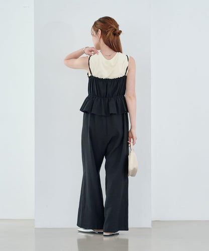 網絡限定 小個子尺碼 兩種尺碼 荷葉邊 吊帶連體褲