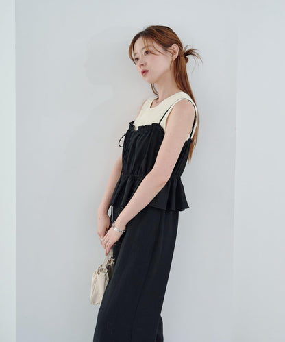 網絡限定 小個子尺碼 兩種尺碼 荷葉邊 吊帶連體褲