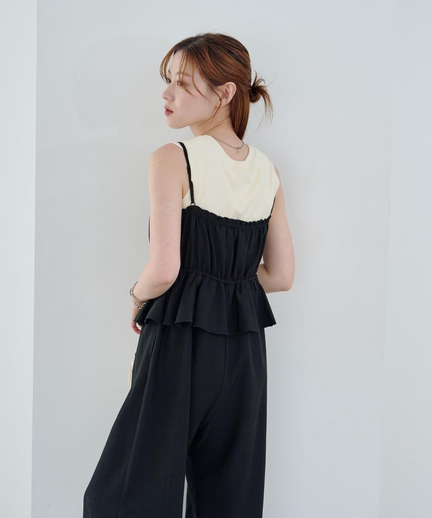 網絡限定 小個子尺碼 兩種尺碼 荷葉邊 吊帶連體褲