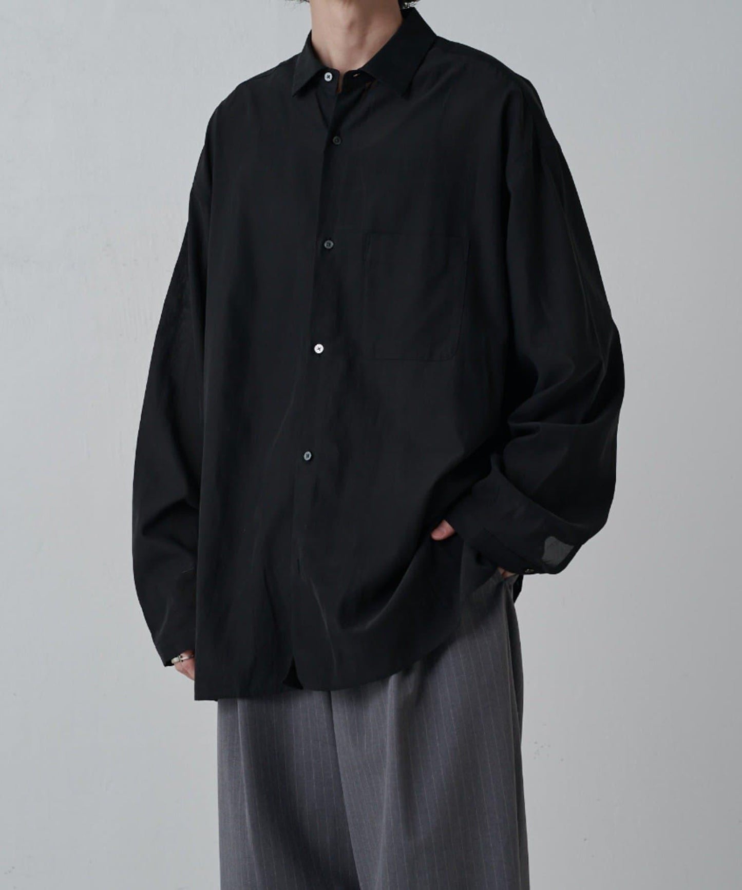 銅氨混紡寬鬆襯衫