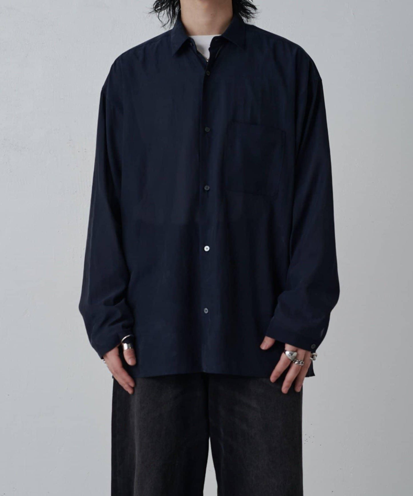 銅氨混紡寬鬆襯衫