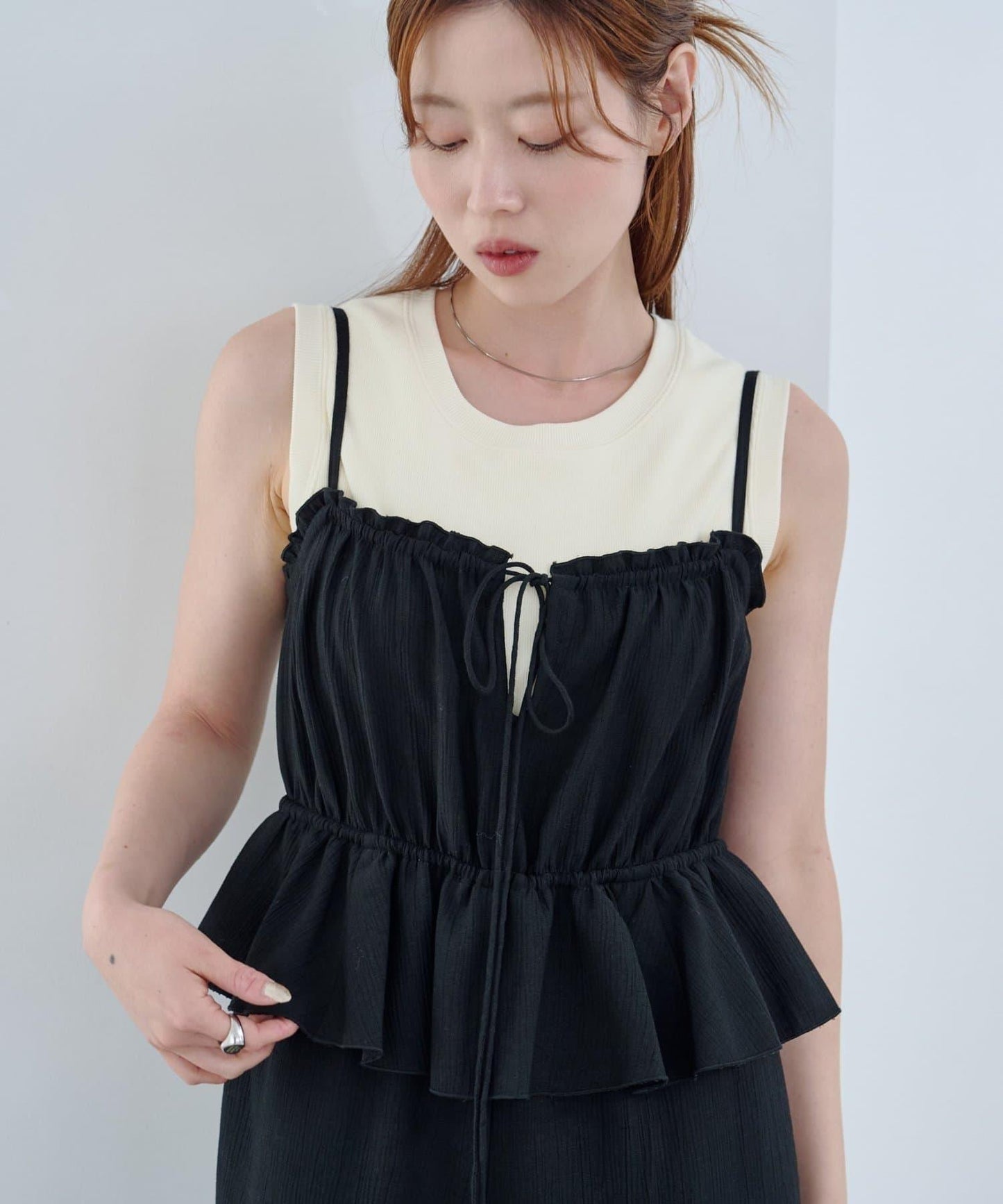 網絡限定 小個子尺碼 兩種尺碼 荷葉邊 吊帶連體褲