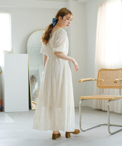兩尺碼可選 低身長尺碼 蕾絲褶皺 連衣裙
