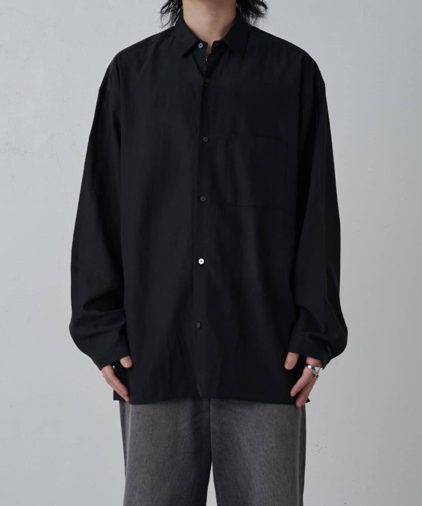 銅氨混紡寬鬆襯衫