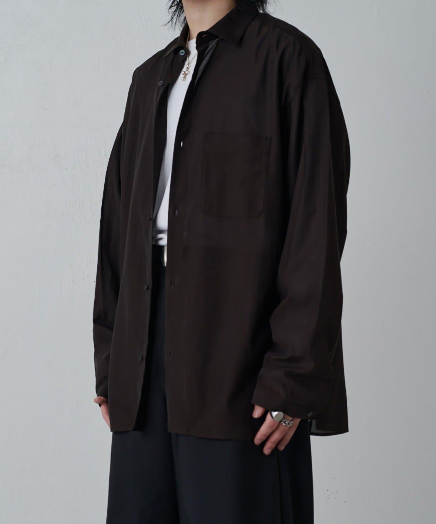 銅氨混紡寬鬆襯衫