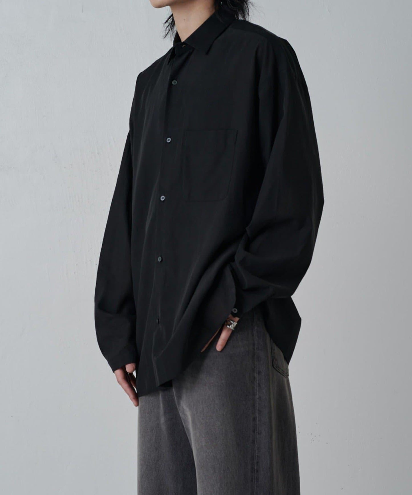 銅氨混紡寬鬆襯衫