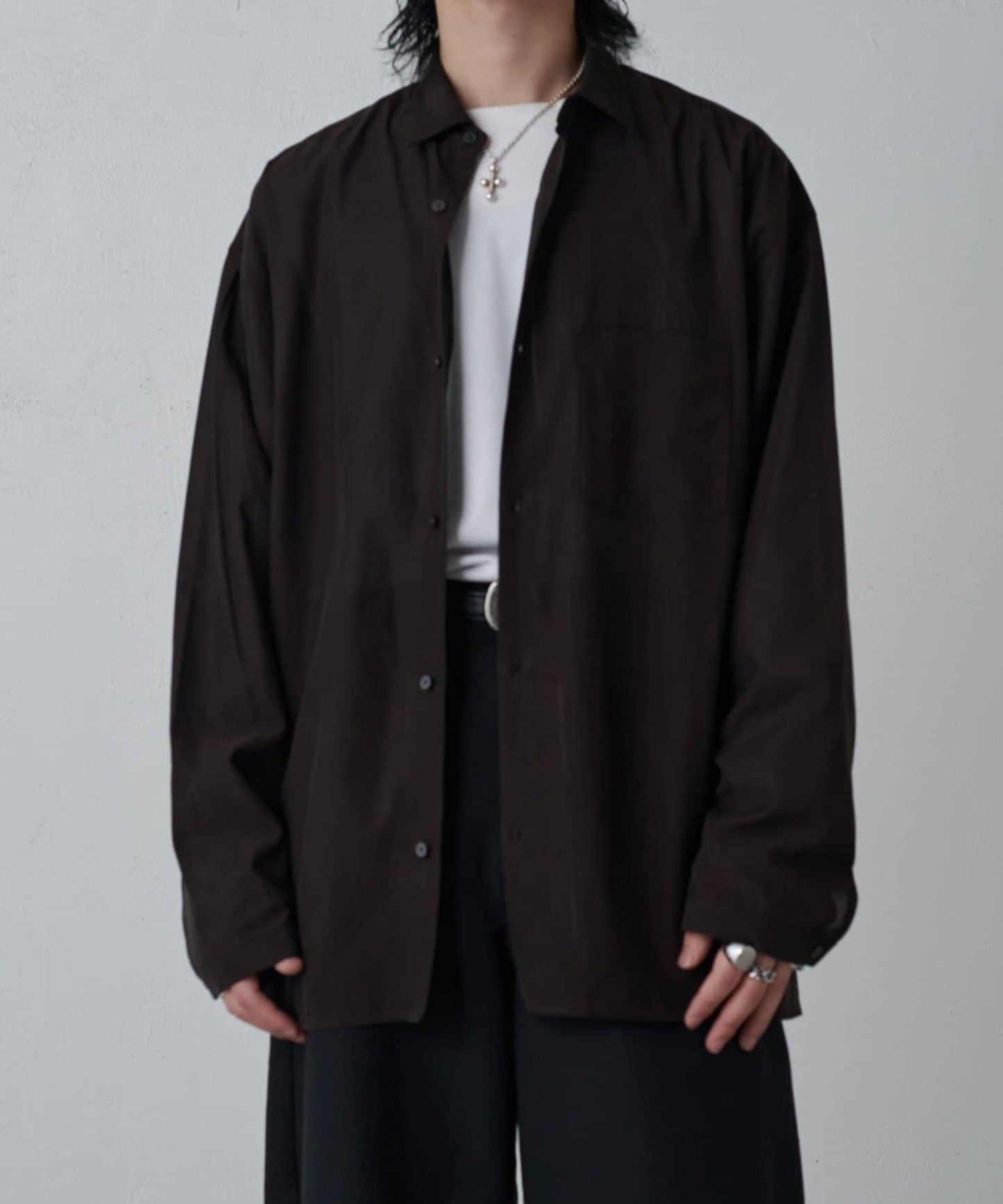 銅氨混紡寬鬆襯衫