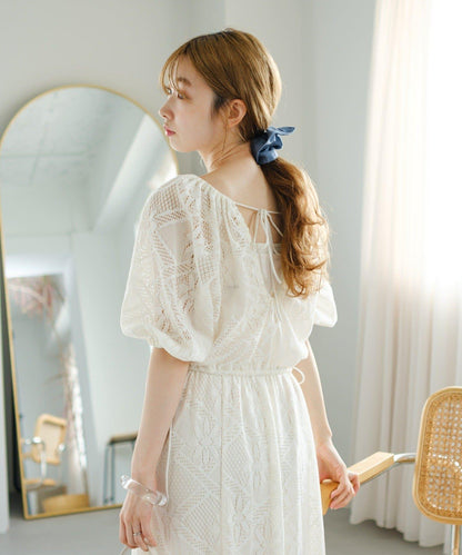 兩尺碼可選 低身長尺碼 蕾絲褶皺 連衣裙