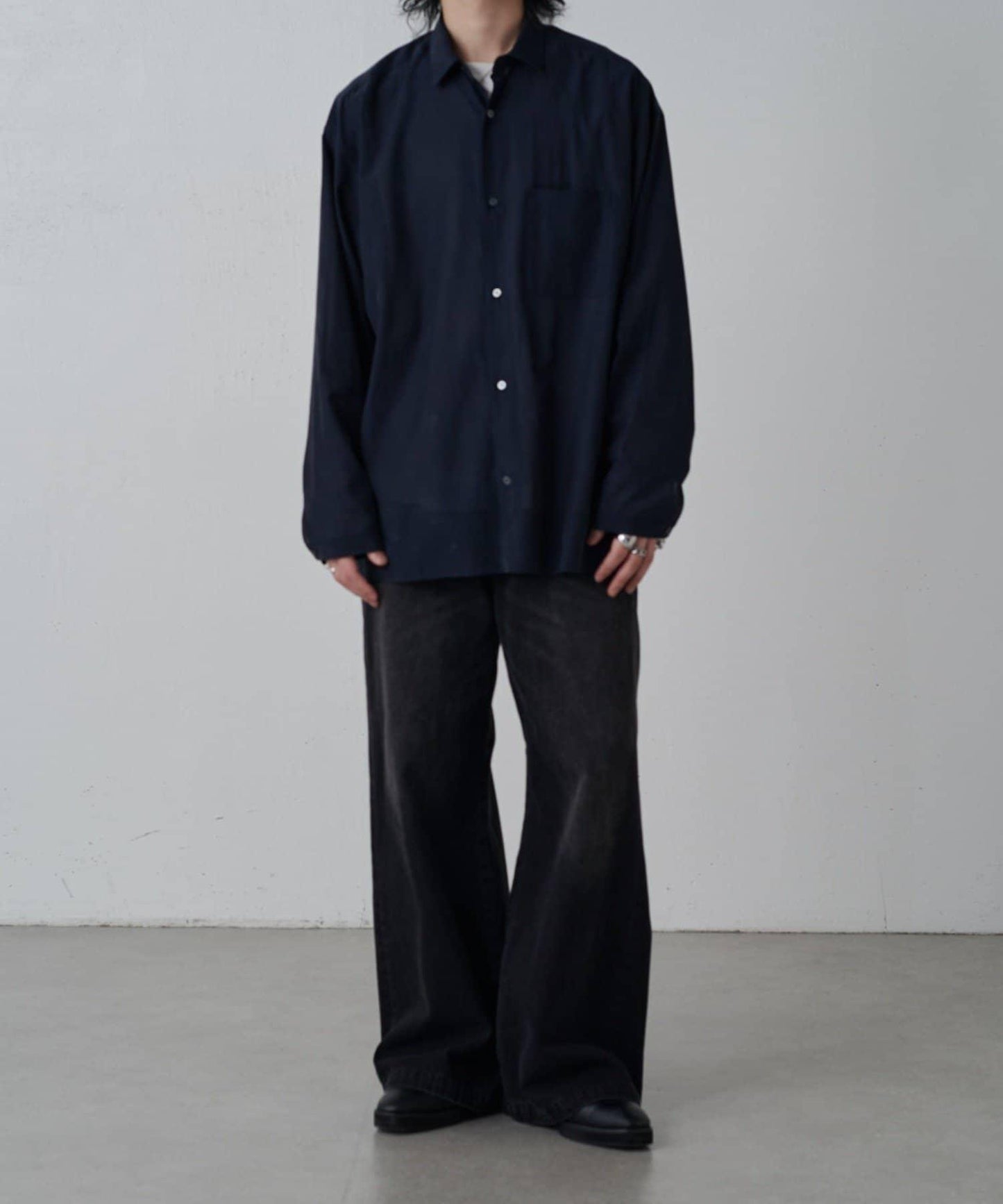 銅氨混紡寬鬆襯衫