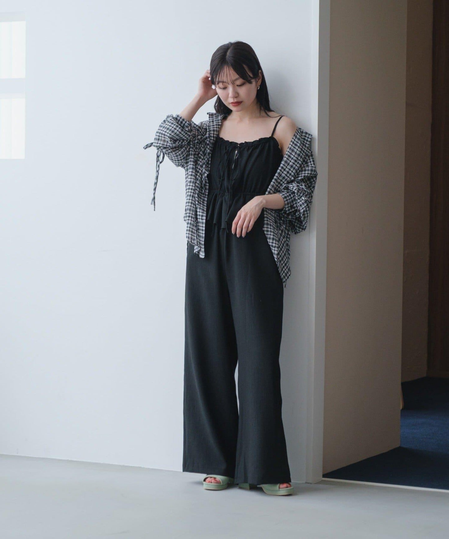 網絡限定 小個子尺碼 兩種尺碼 荷葉邊 吊帶連體褲