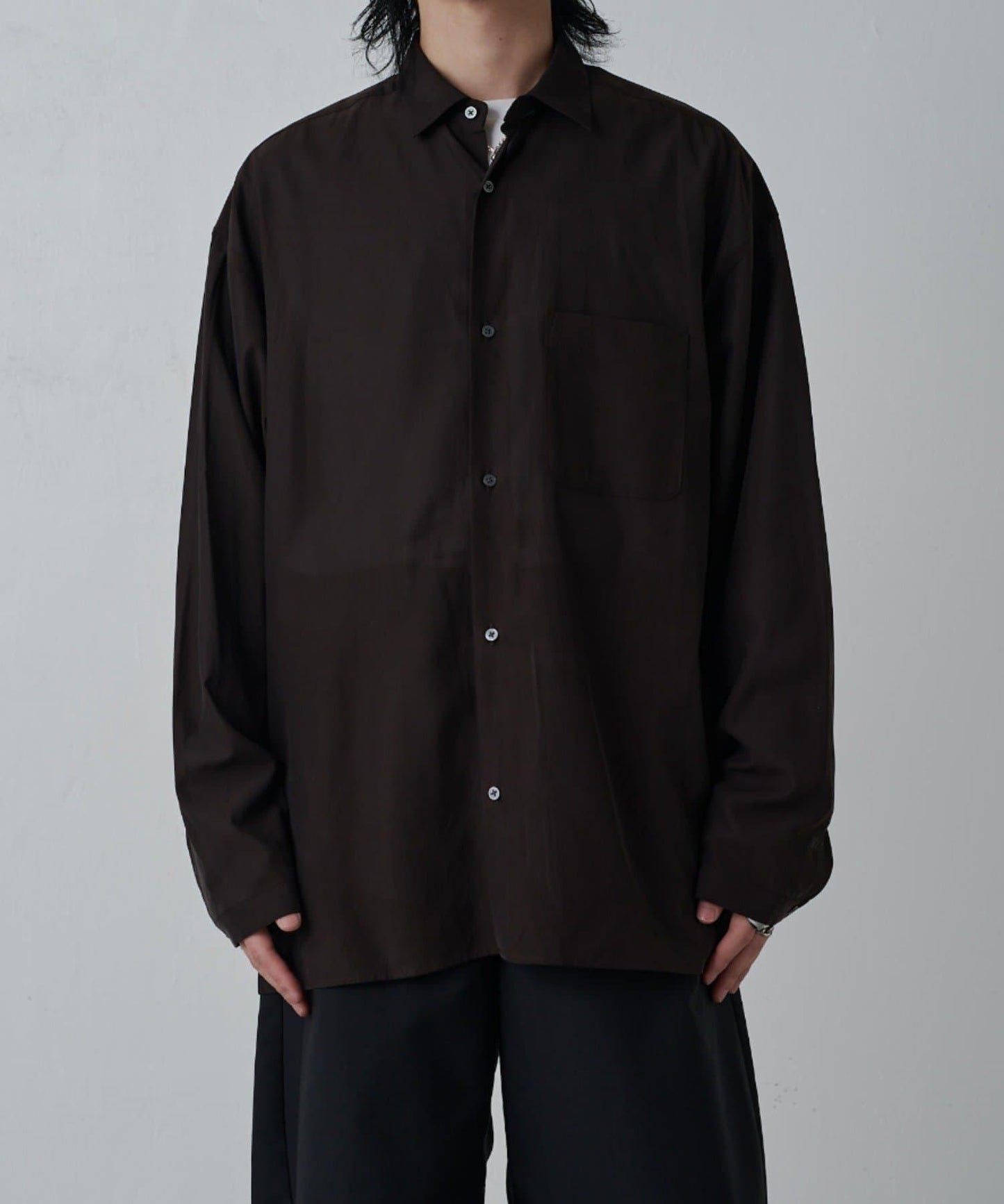 銅氨混紡寬鬆襯衫