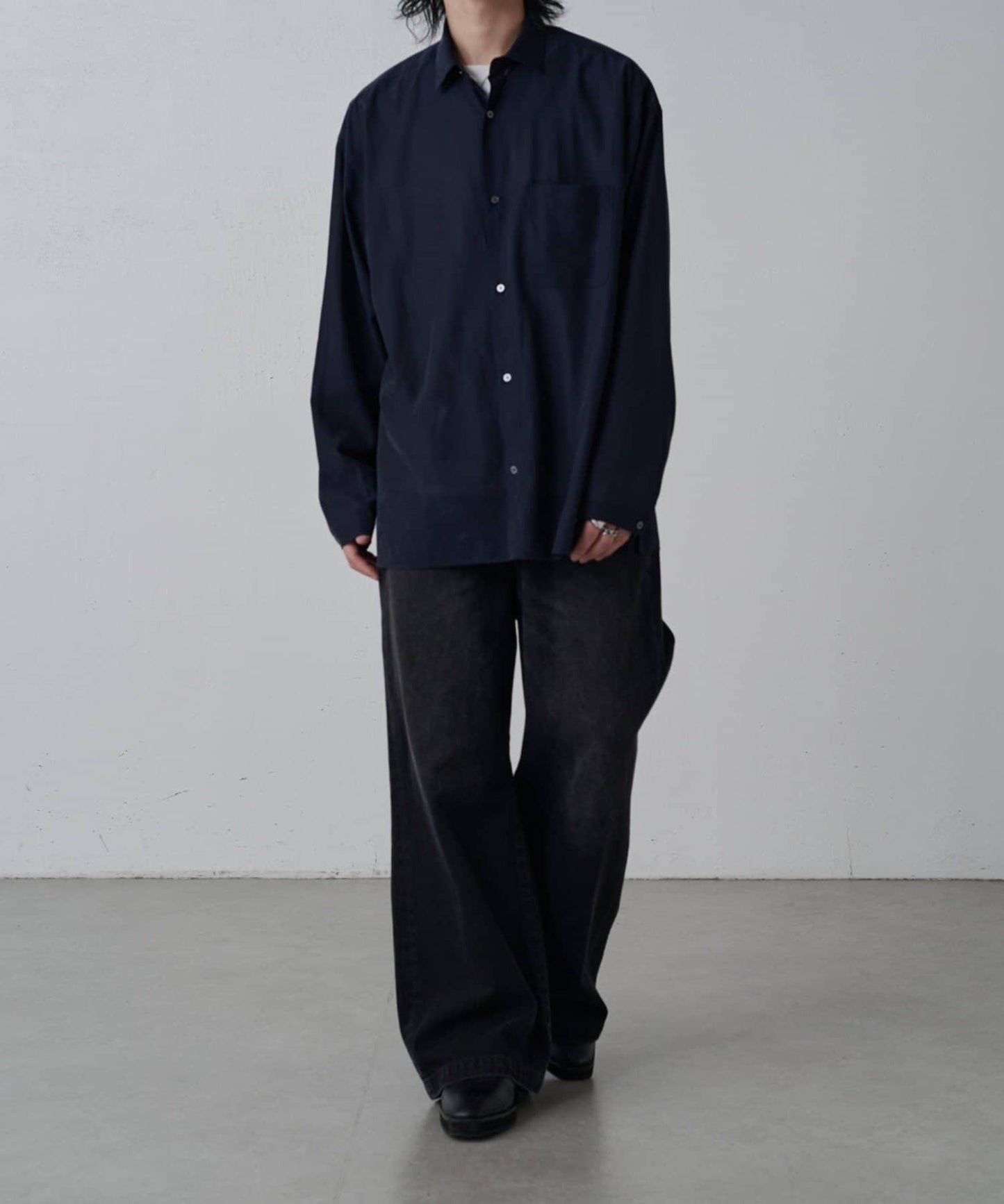 銅氨混紡寬鬆襯衫