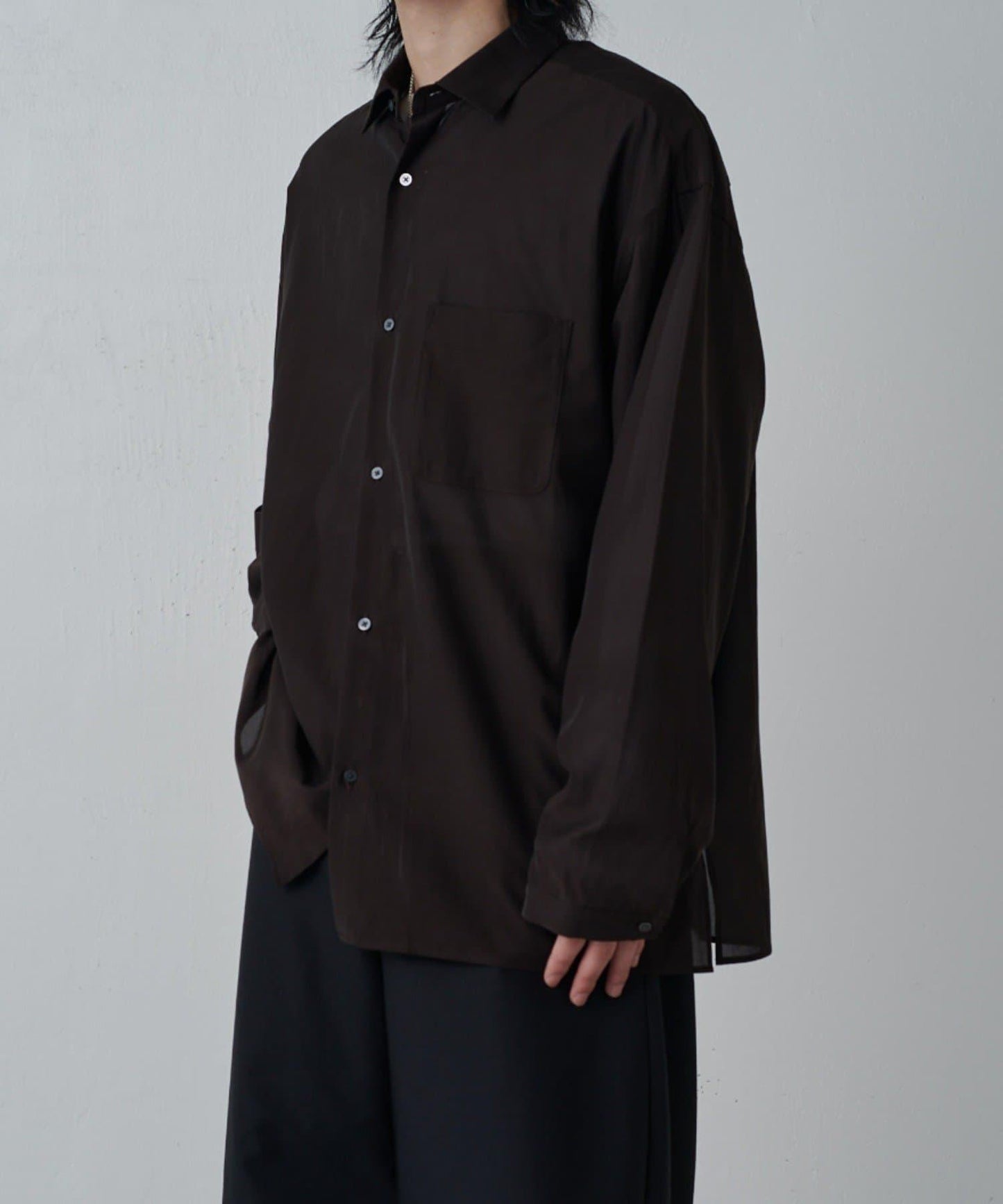 銅氨混紡寬鬆襯衫