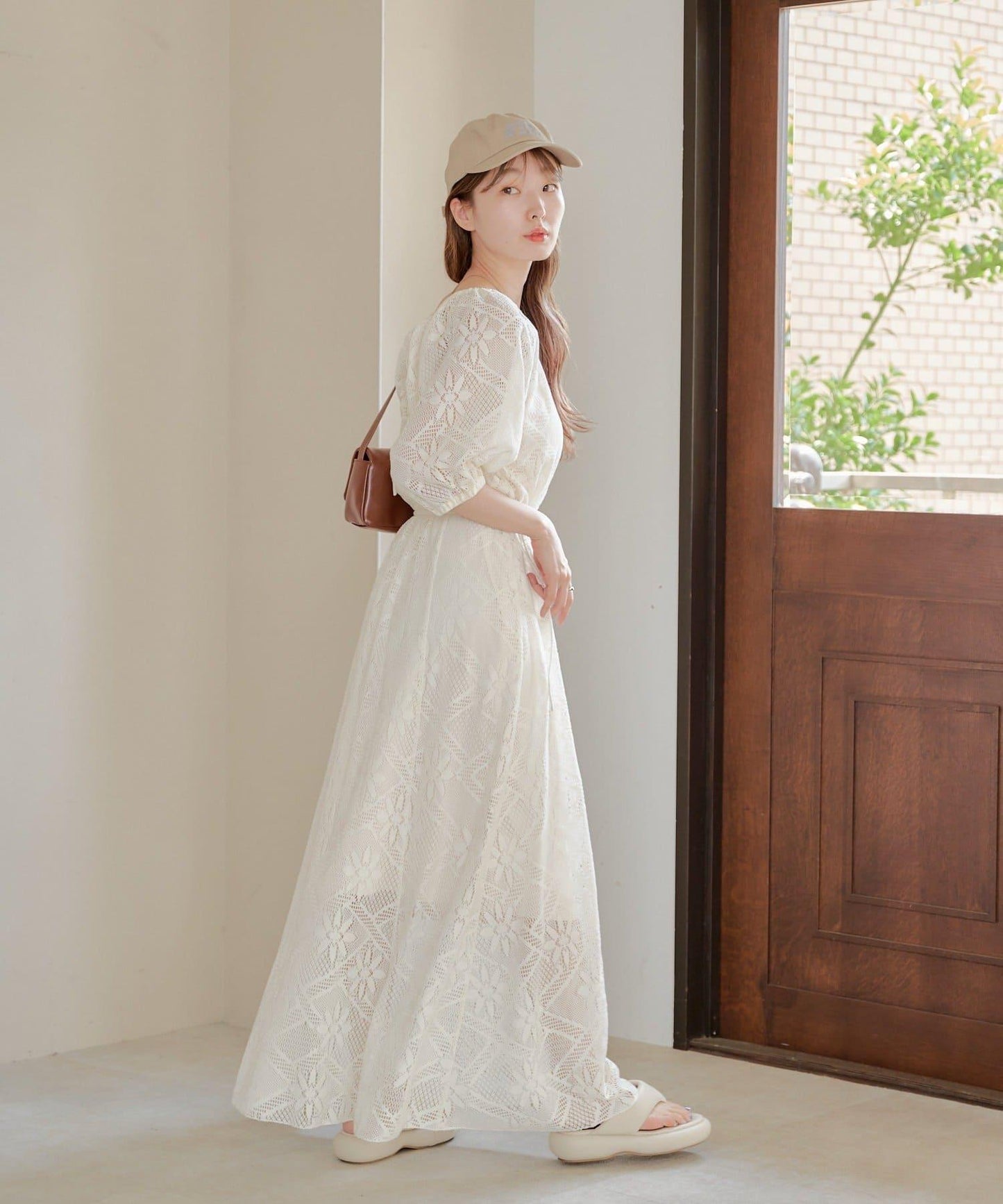 兩尺碼可選 低身長尺碼 蕾絲褶皺 連衣裙