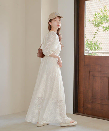 兩尺碼可選 低身長尺碼 蕾絲褶皺 連衣裙