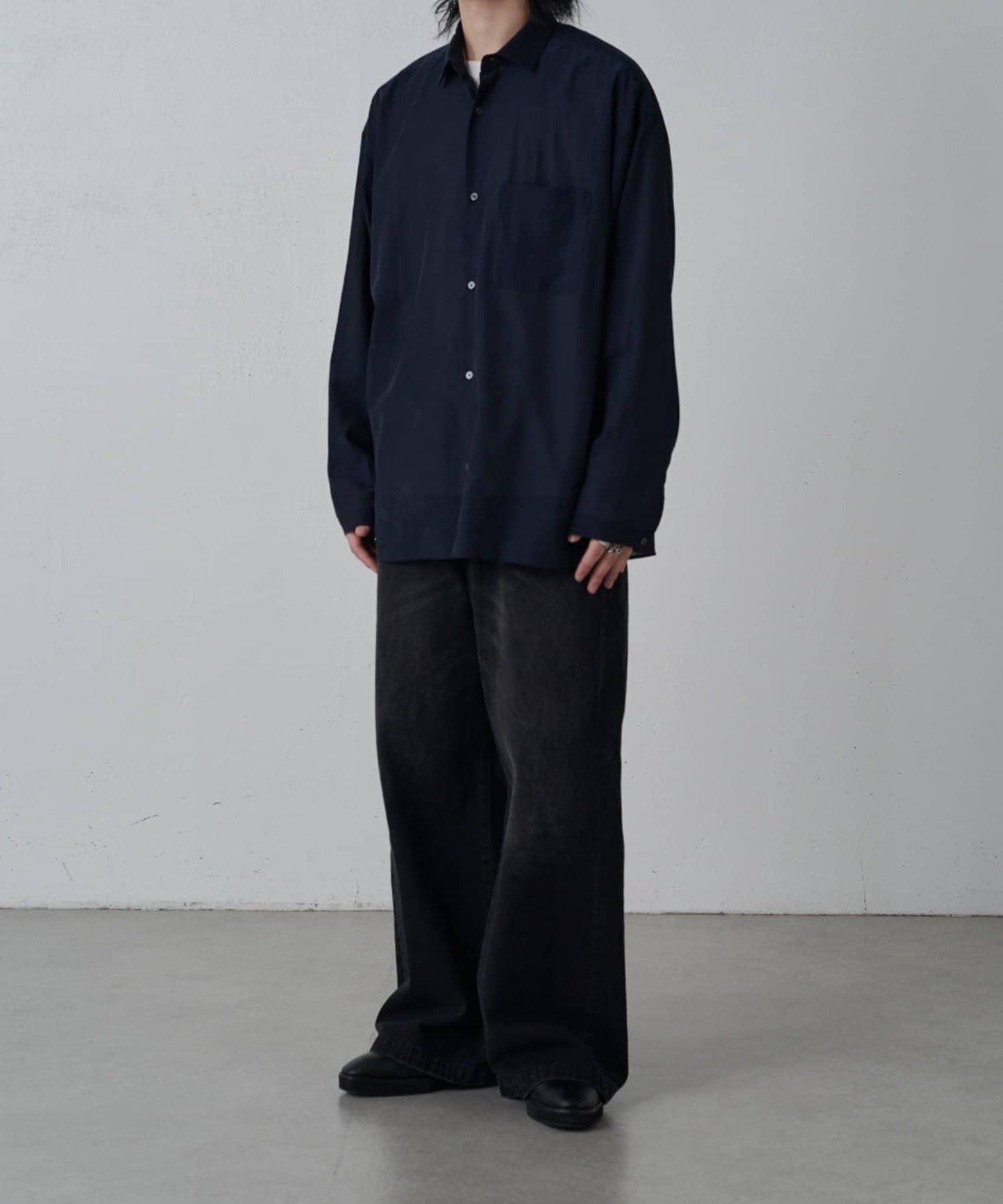 銅氨混紡寬鬆襯衫