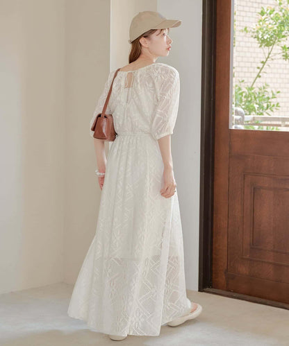 兩尺碼可選 低身長尺碼 蕾絲褶皺 連衣裙