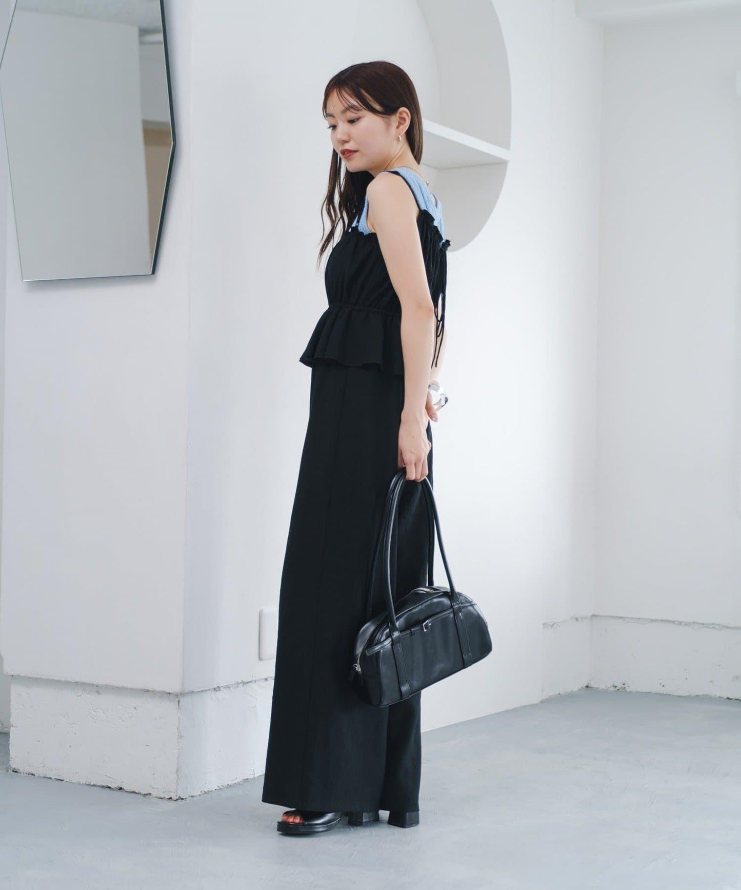 網絡限定 小個子尺碼 兩種尺碼 荷葉邊 吊帶連體褲