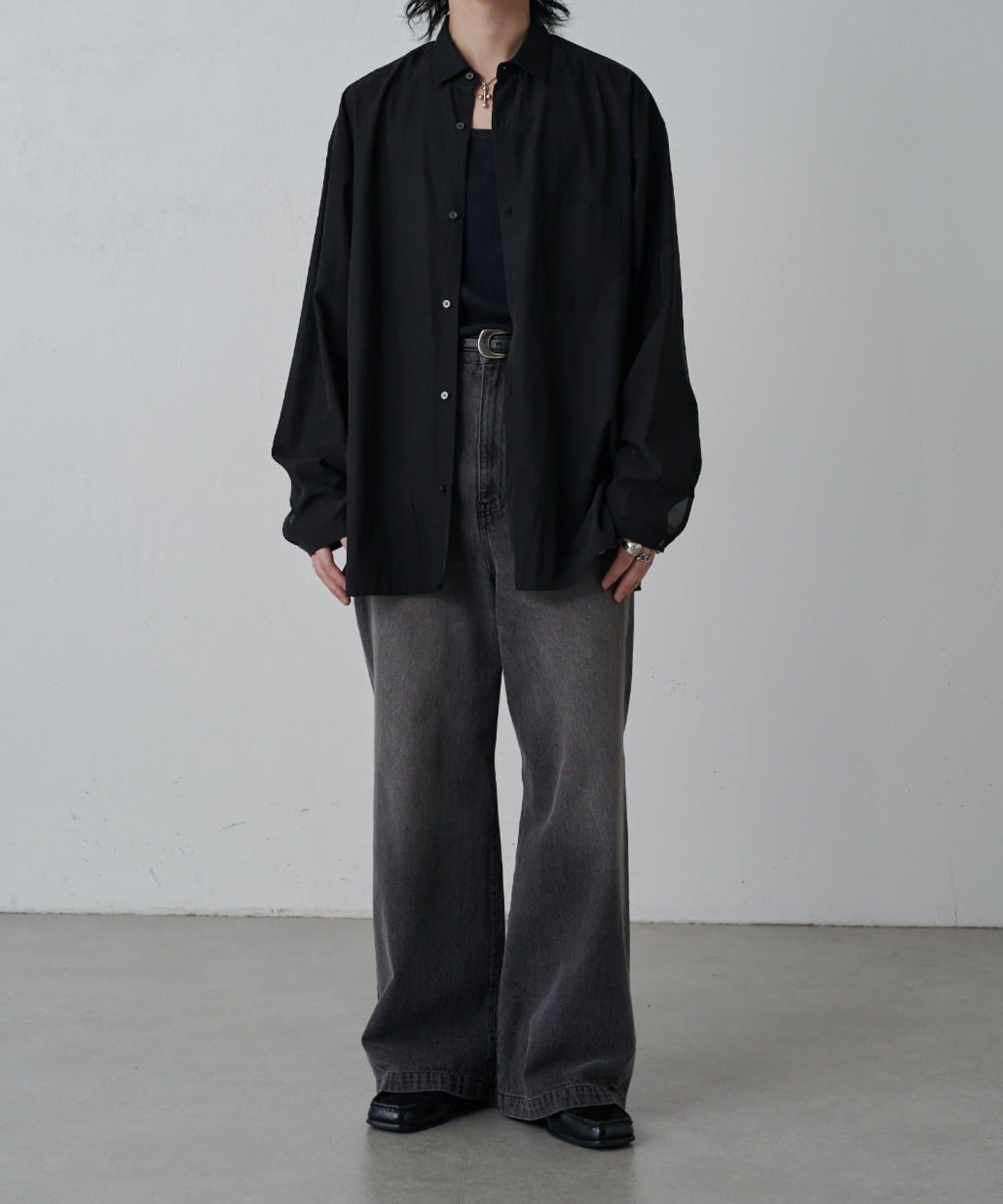 銅氨混紡寬鬆襯衫