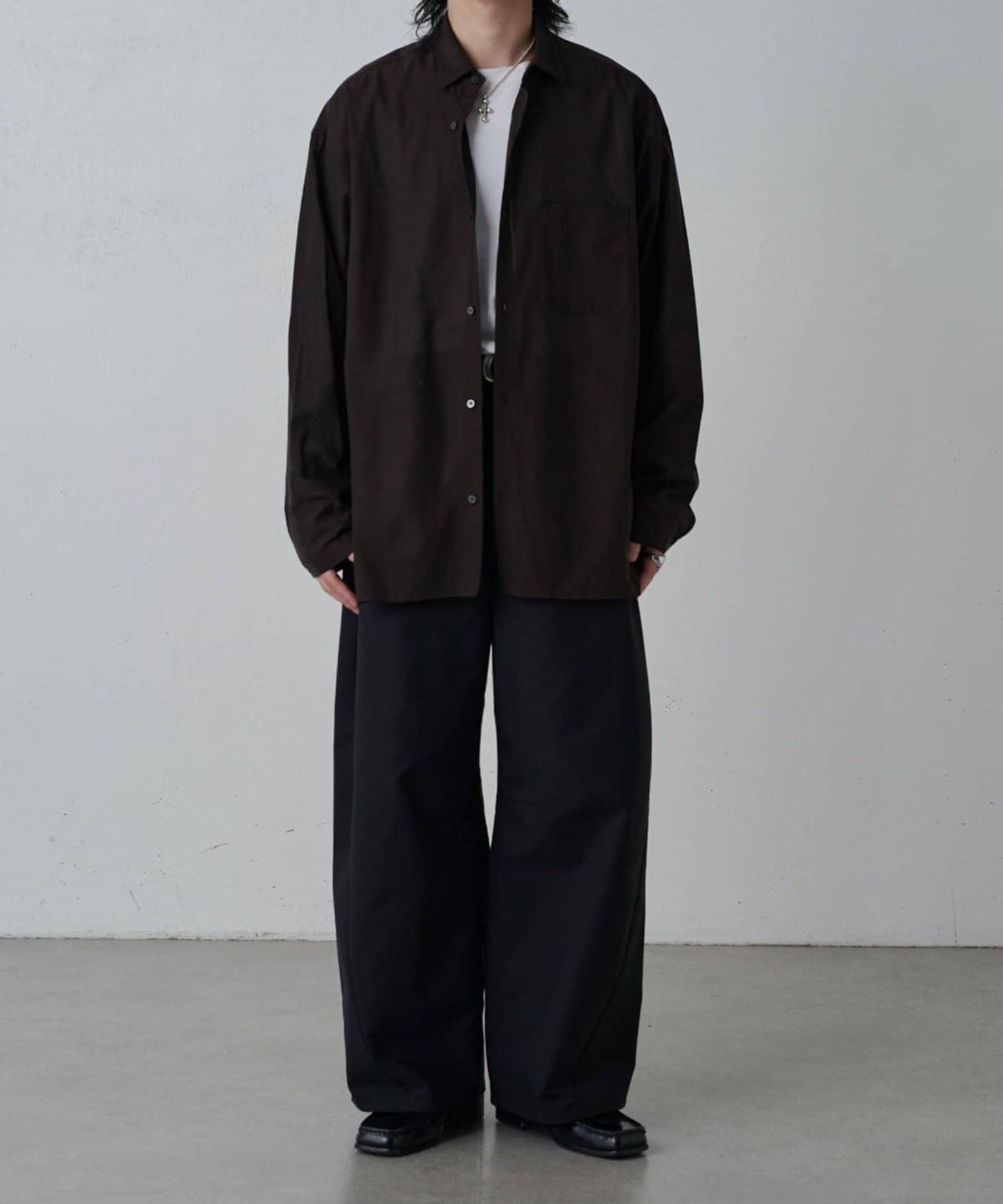 銅氨混紡寬鬆襯衫