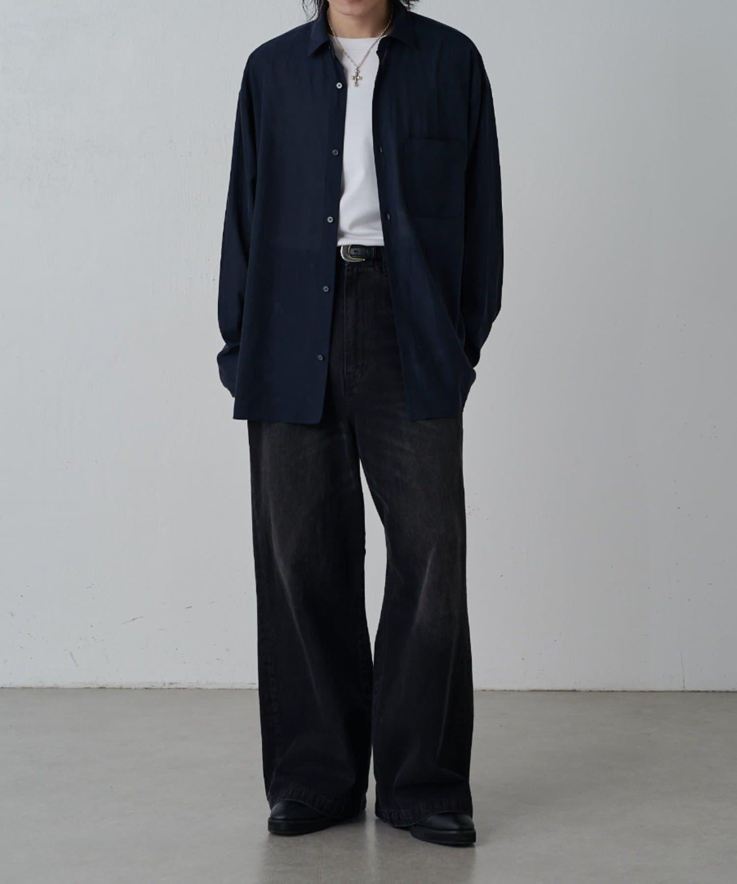 銅氨混紡寬鬆襯衫