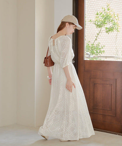 兩尺碼可選 低身長尺碼 蕾絲褶皺 連衣裙