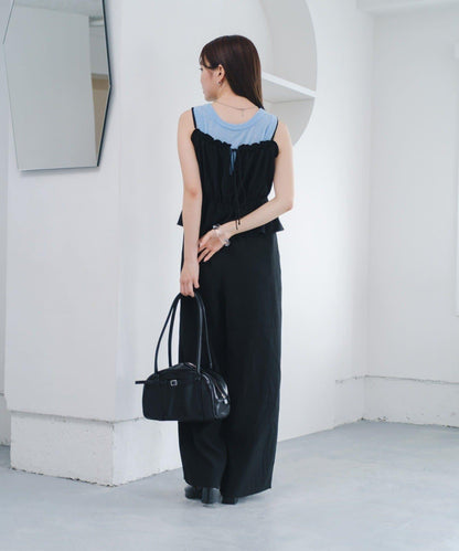 網絡限定 小個子尺碼 兩種尺碼 荷葉邊 吊帶連體褲