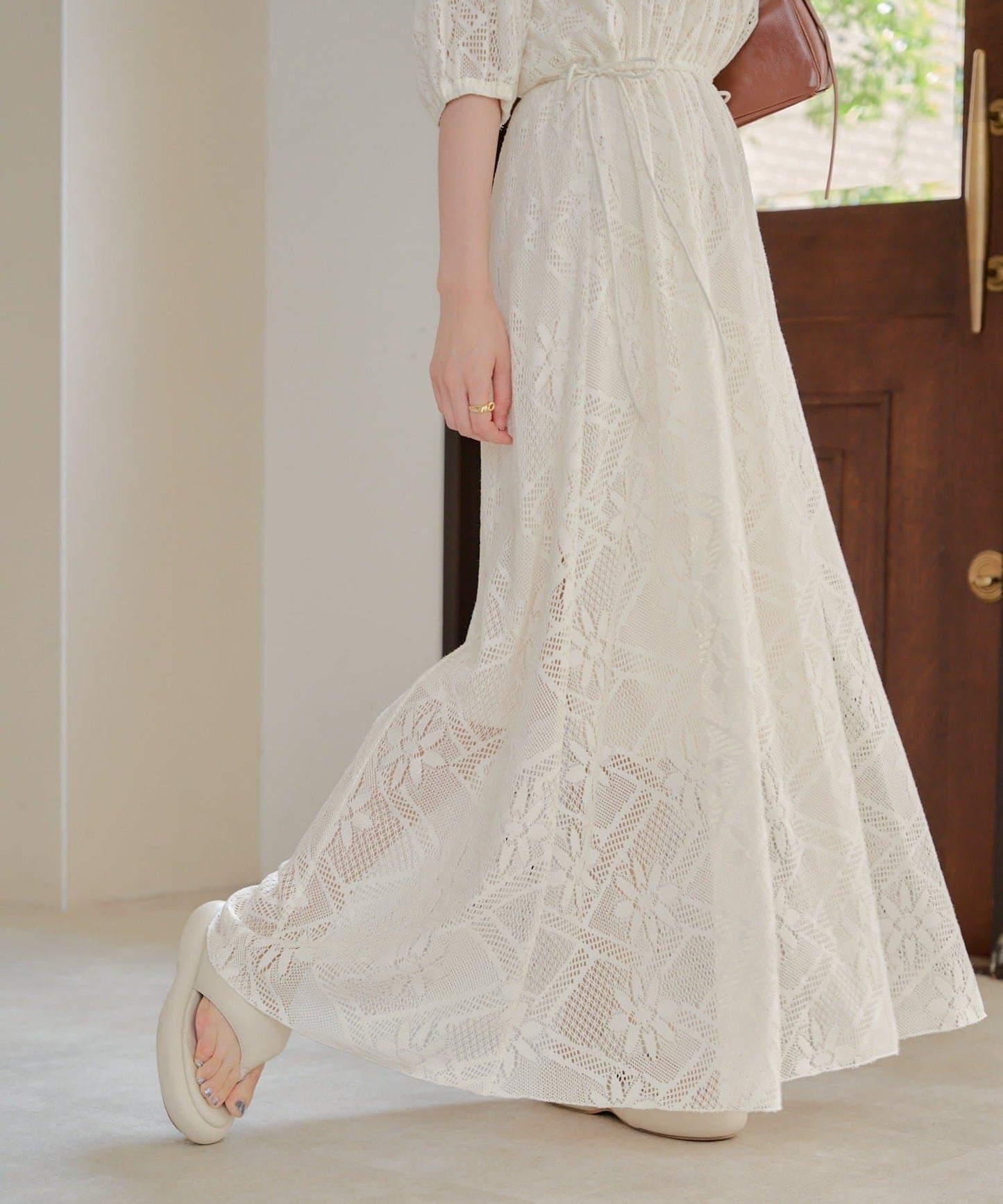 兩尺碼可選 低身長尺碼 蕾絲褶皺 連衣裙