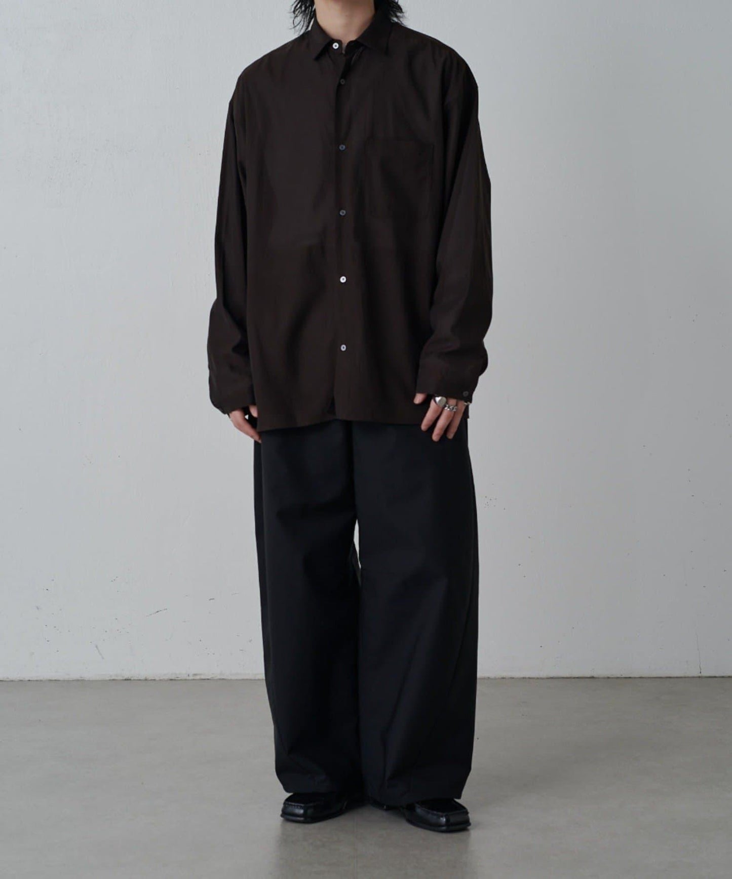 銅氨混紡寬鬆襯衫