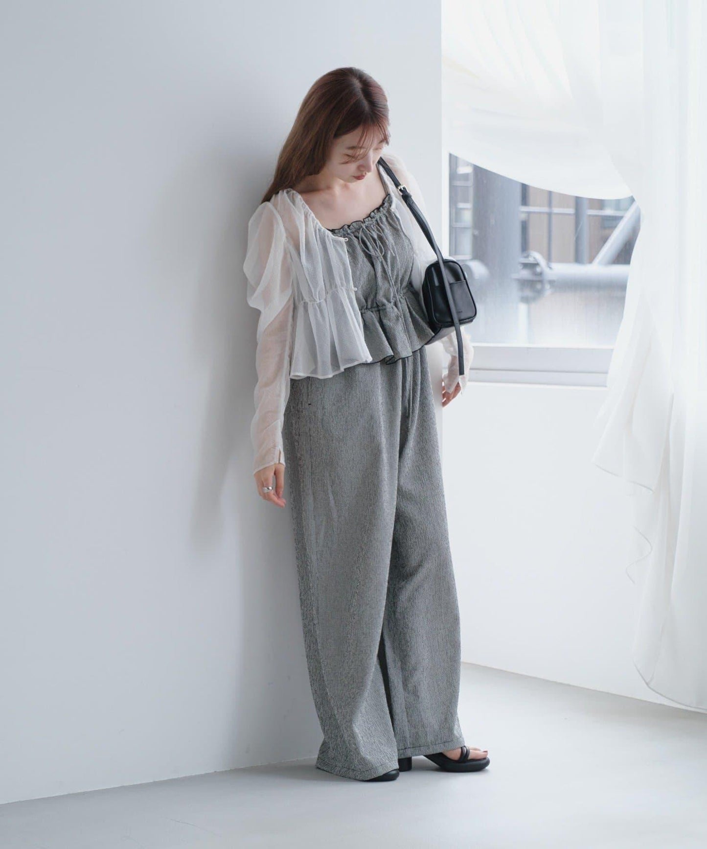 網絡限定 小個子尺碼 兩種尺碼 荷葉邊 吊帶連體褲