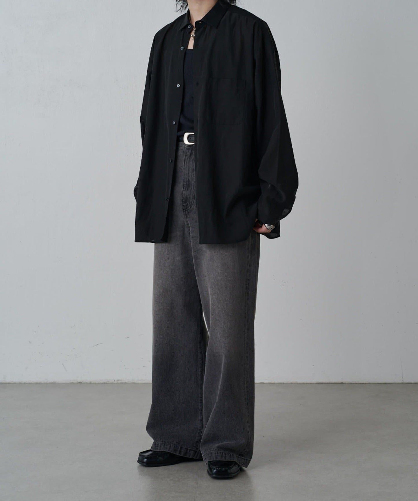 銅氨混紡寬鬆襯衫