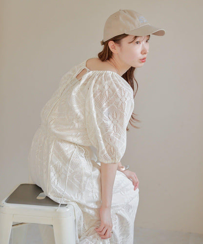 兩尺碼可選 低身長尺碼 蕾絲褶皺 連衣裙