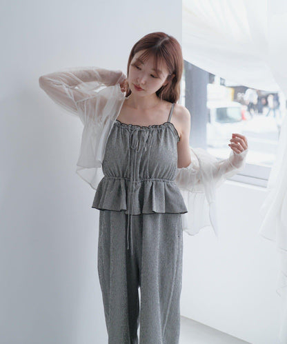 網絡限定 小個子尺碼 兩種尺碼 荷葉邊 吊帶連體褲