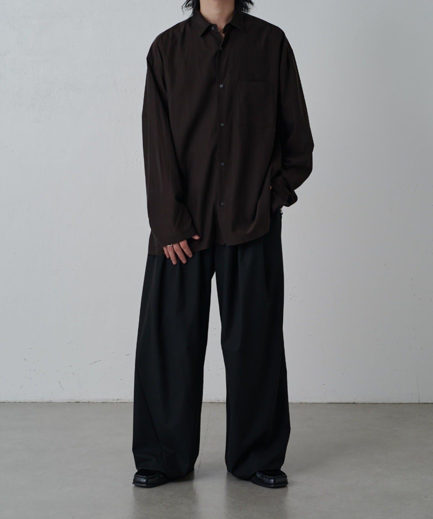 銅氨混紡寬鬆襯衫