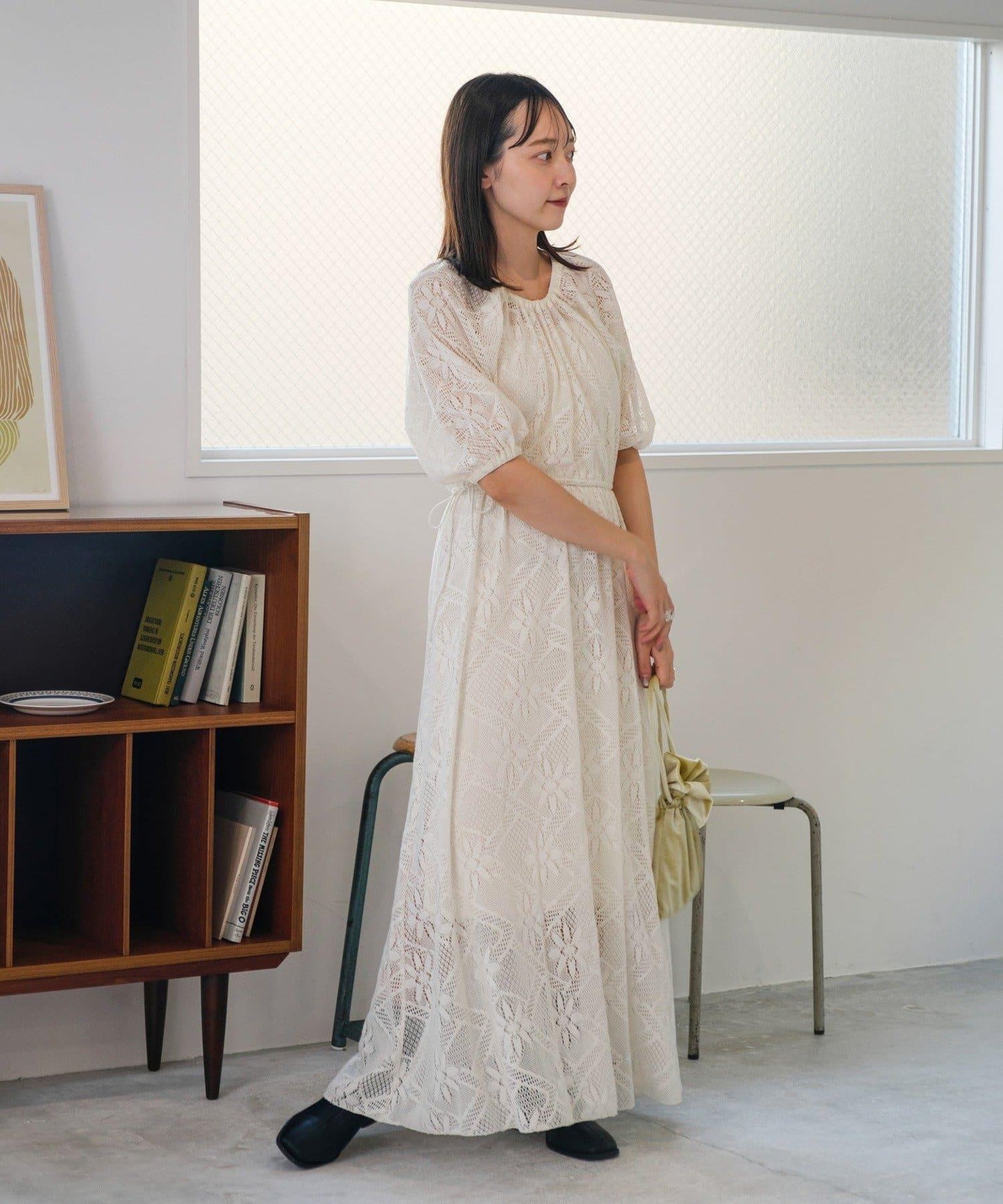 兩尺碼可選 低身長尺碼 蕾絲褶皺 連衣裙